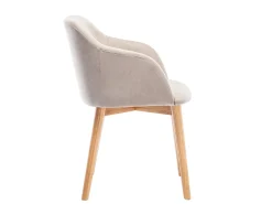 Juego de 6 sillas - Tela y hevea - Beige - JELISA