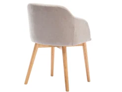 Juego de 6 sillas - Tela y hevea - Beige - JELISA