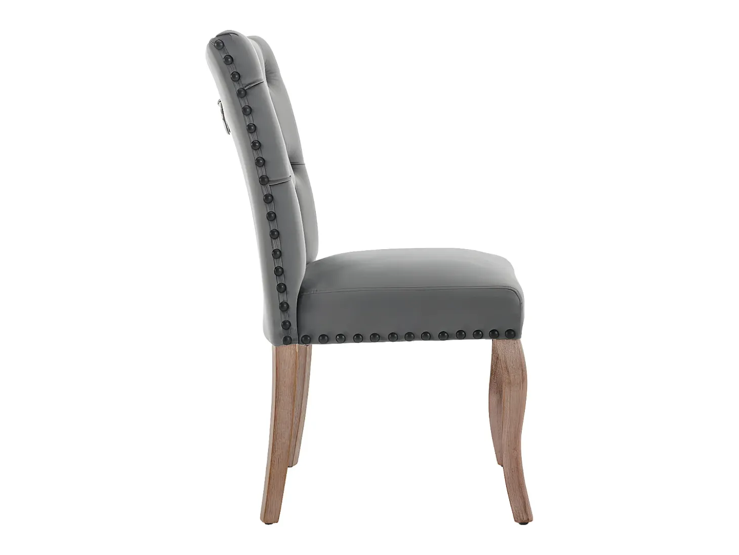 Juego de 6 sillas acolchadas de terciopelo - estructura de madera maciza - gris