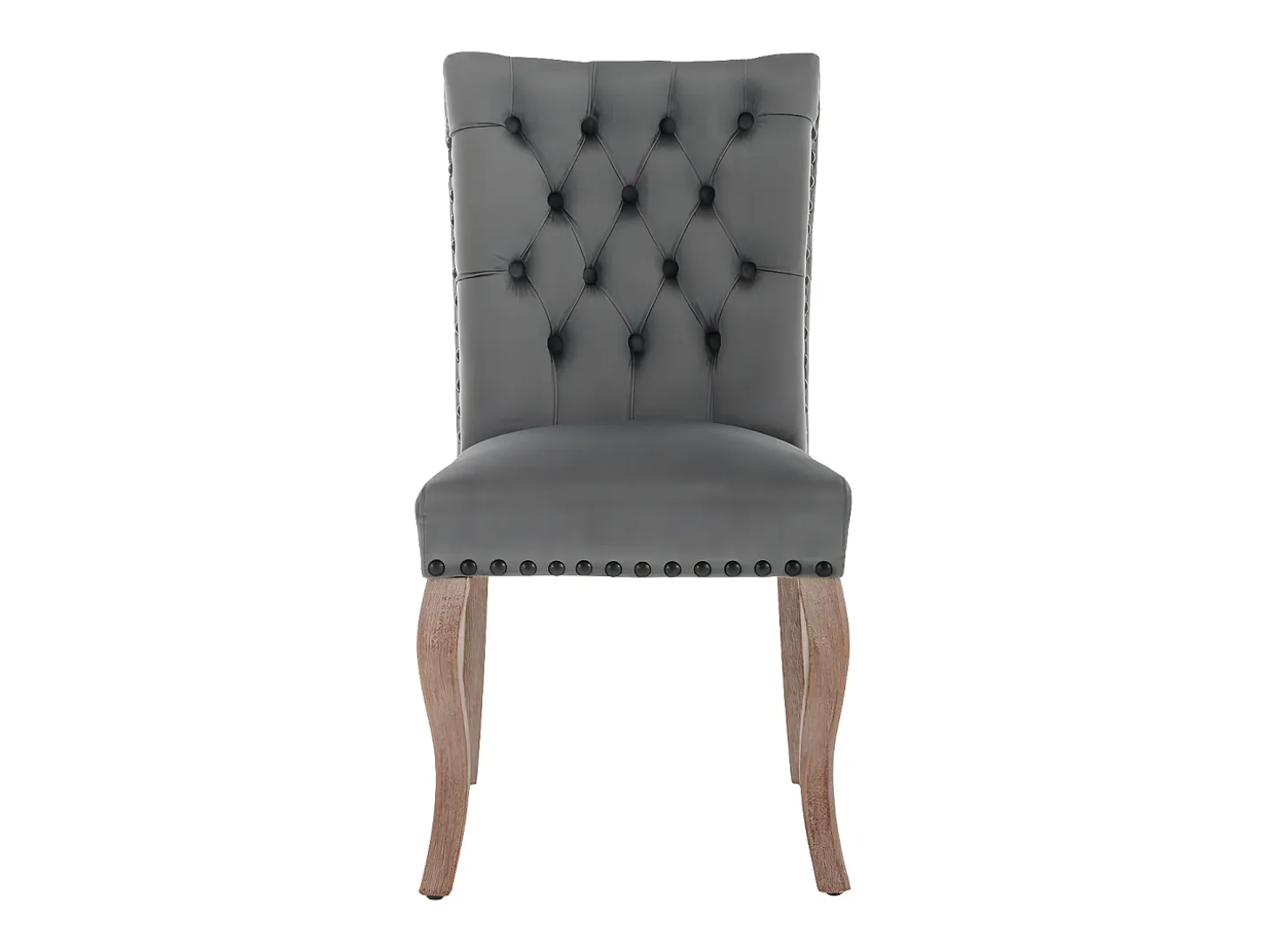 Juego de 6 sillas acolchadas de terciopelo - estructura de madera maciza - gris