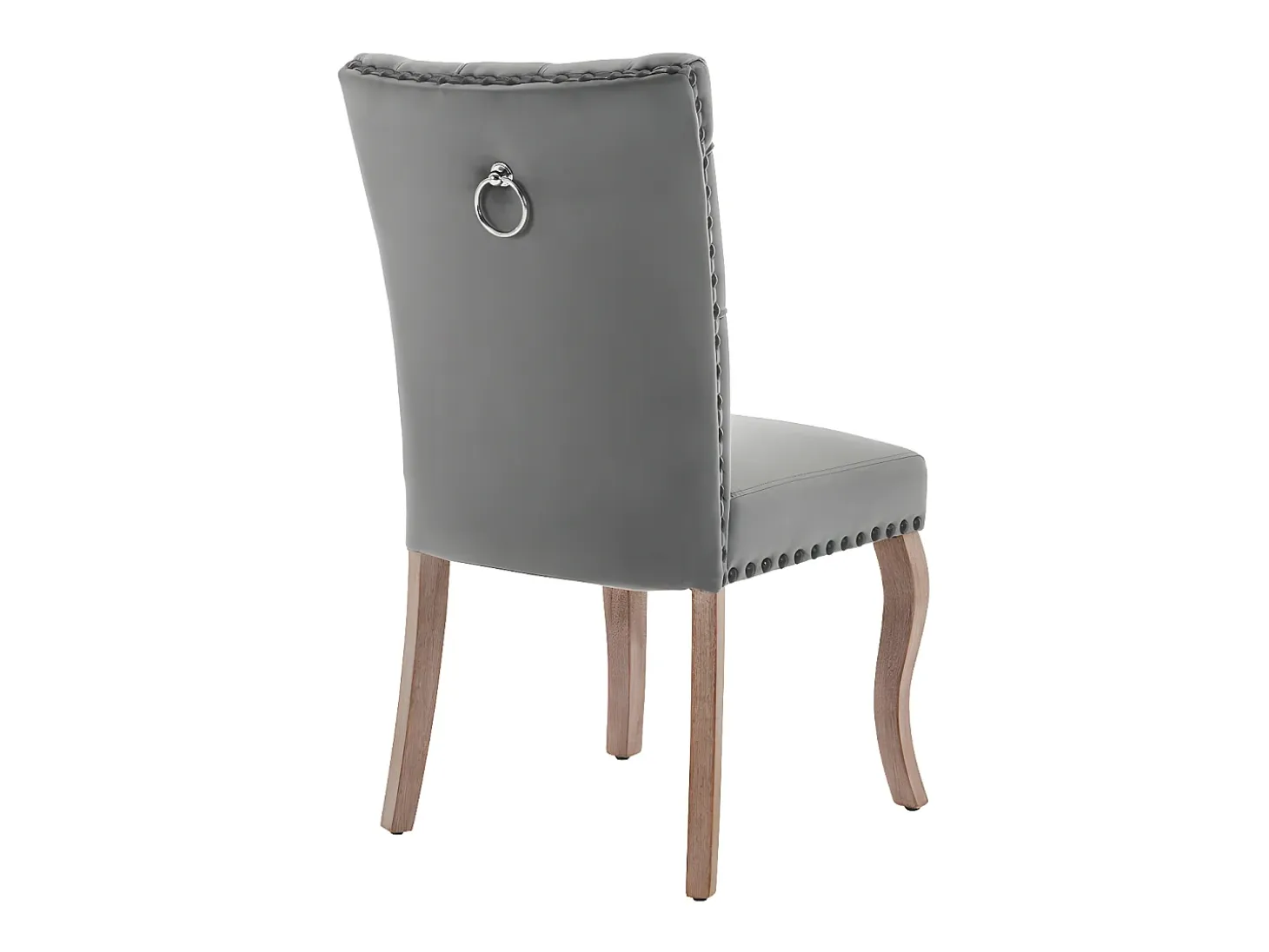 Juego de 2 sillas acolchadas de terciopelo - estructura de madera maciza - gris
