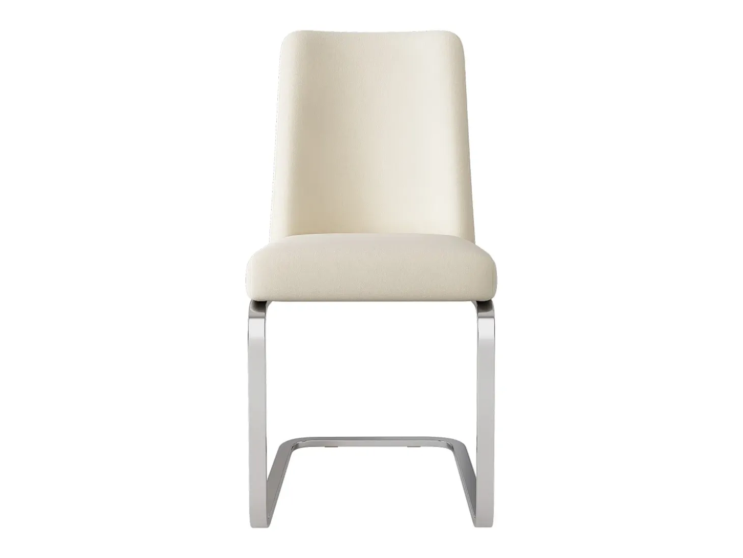 Juego de 6 sillas cantilever de terciopelo - respaldo con diseño de rombos - base de metal plateado - Beige