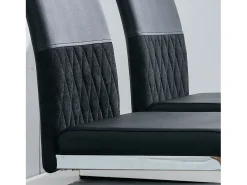 Juego de 2 sillas cantilever con asiento acolchado de PU, color negro