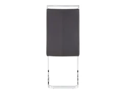 Juego de 4 sillas cantilever de PU gris con estructura de metal plateado