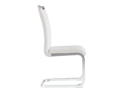 Juego de 4 sillas con base de trineo - Base de metal cromado Soporta hasta 120 kg Acolchado suave con funda de piel sintética - Blanco