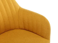 Juego de 2 sillas con brazos - Tela y metal efecto madera - Amarillo - ELEANA