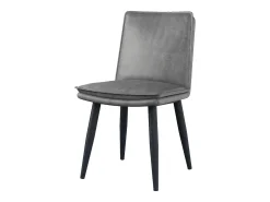 Juego de 6 sillas con cojines de asiento de doble capa - Polipiel y metal - Gris
