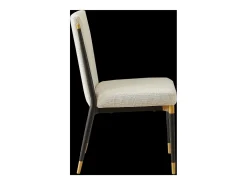 Juego de 2 sillas con patas de altura regulable - Tela beige - Estructura de metal