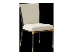 Juego de 2 sillas con patas de altura regulable - Tela beige - Estructura de metal