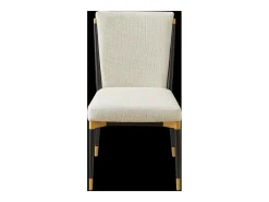 Juego de 2 sillas con patas de altura regulable - Tela beige - Estructura de metal