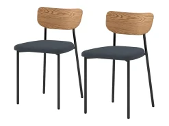 Juego de 2 sillas con patas metálicas - Gris
