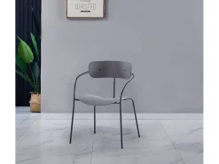 Juego de 4 sillas con reposabrazos gris oscuro ALEXIA