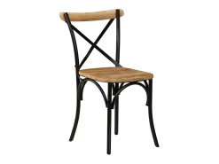 Juego de 4 sillas con respaldo cruzado de madera maciza de mango negra