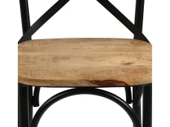 Juego de 4 sillas con respaldo cruzado de madera maciza de mango negra