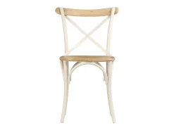 Juego de 2 Sillas con respaldo cruzado madera maciza de mango blanco ES190133