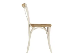 Juego de 2 Sillas con respaldo cruzado madera maciza de mango blanco ES190133