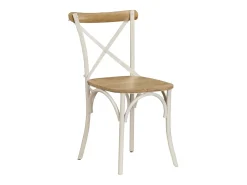 Juego de 2 Sillas con respaldo cruzado madera maciza de mango blanco ES190133