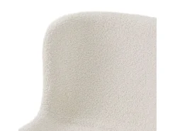 Juego de 2 sillas con respaldo Teddy - Tela y metal - Blanco