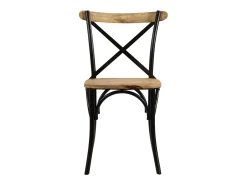 Juego de 6 sillas con respaldo cruzado de madera maciza de mango negra