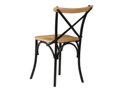Juego de 6 sillas con respaldo cruzado de madera maciza de mango negra