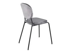 Juego de 4 sillas contemporáneas para comedor o sala de estar, de terciopelo acolchado, patas de metal negro MADA (gris)