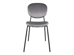Juego de 4 sillas contemporáneas para comedor o sala de estar, de terciopelo acolchado, patas de metal negro MADA (gris)