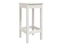 Juego de 2 sillas de bar blancas 40x40x78 cm madera maciza de pino