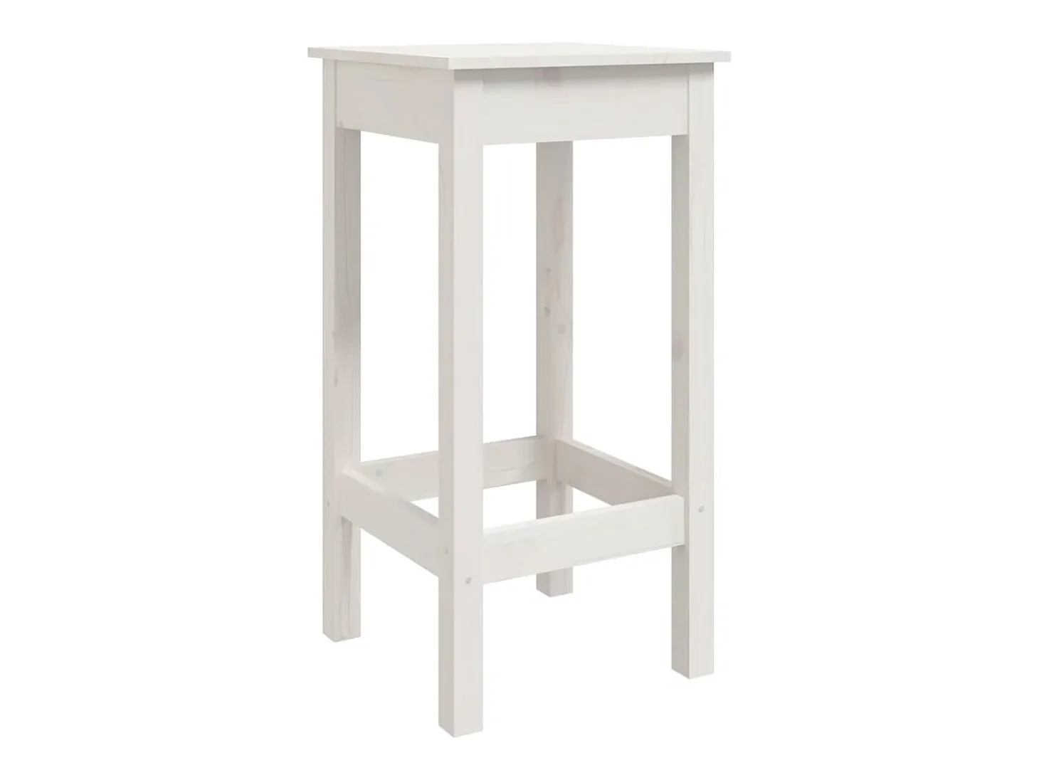 Juego de 2 sillas de bar blancas 40x40x78 cm madera maciza de pino