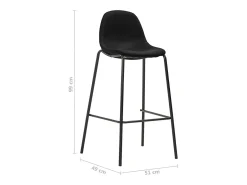 Juego de 2 sillas de bar de tela negra