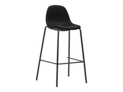 Juego de 2 sillas de bar de tela negra