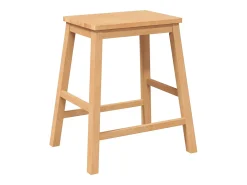 Juego de 2 sillas de bar de madera maciza de caucho