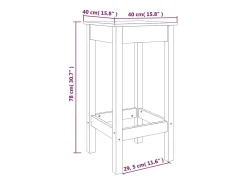 Juego de 2 sillas de bar negras 40x40x78 cm madera maciza de pino