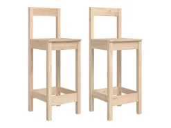 Juego de 2 sillas de bar 40x41,5x112 cm madera maciza de pino