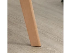 Juego de 2 sillas de cocina ergonómicas con reposabrazos y respaldo alargados, hasta 120 kg, poliéster y madera, color negro