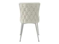 Juego de 2 sillas de cocina con reposabrazos, tela de terciopelo, patas de metal plateado, color beige.