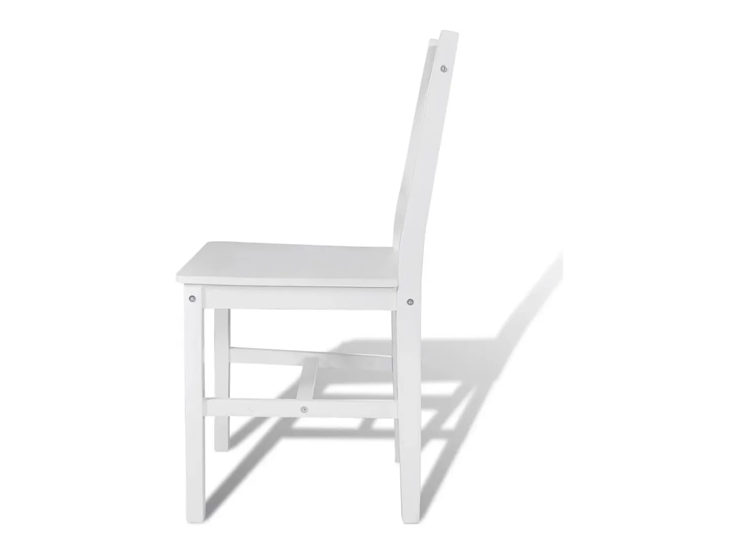 Juego de 2 sillas de comedor de madera de pino blanco