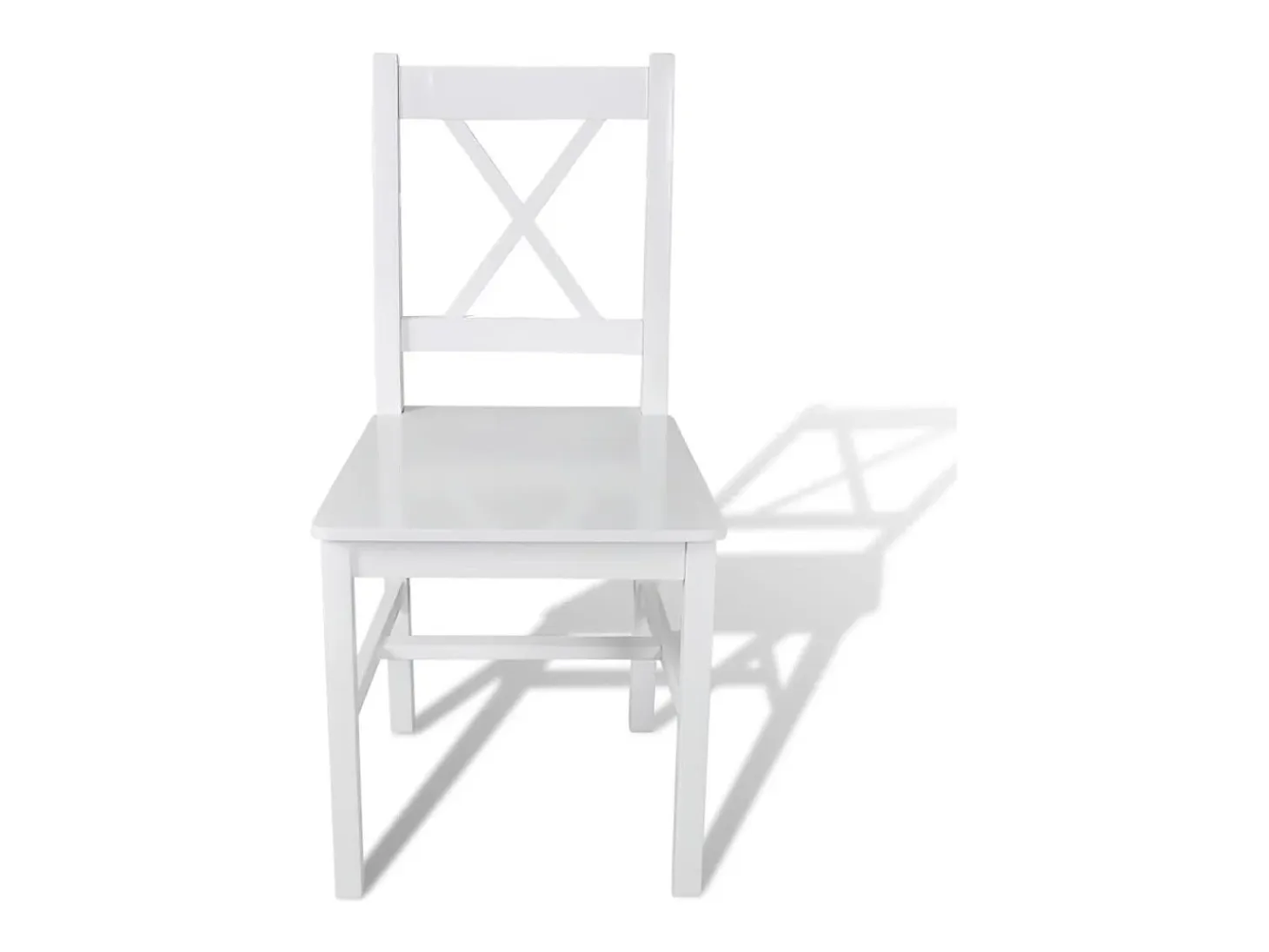 Juego de 2 sillas de comedor de madera de pino blanco