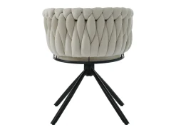 Juego de 4 sillas de comedor giratorias - terciopelo beige - con respaldo acolchado y patas de metal