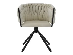 Juego de 4 sillas de comedor giratorias - terciopelo beige - con respaldo acolchado y patas de metal