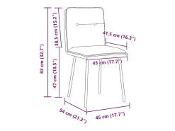 Juego de 2 sillas de comedor de terciopelo gris oscuro