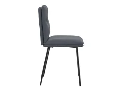 Juego de 2 sillas de comedor de terciopelo gris oscuro