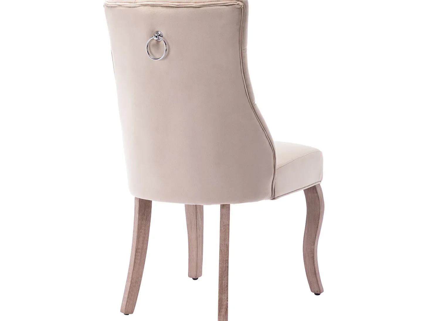 Juego de 6 sillas de comedor de terciopelo - acolchado con botones - Beige