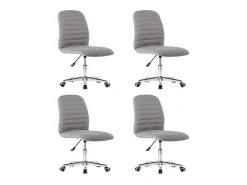 Juego de 4 sillas de comedor de tela gris claro