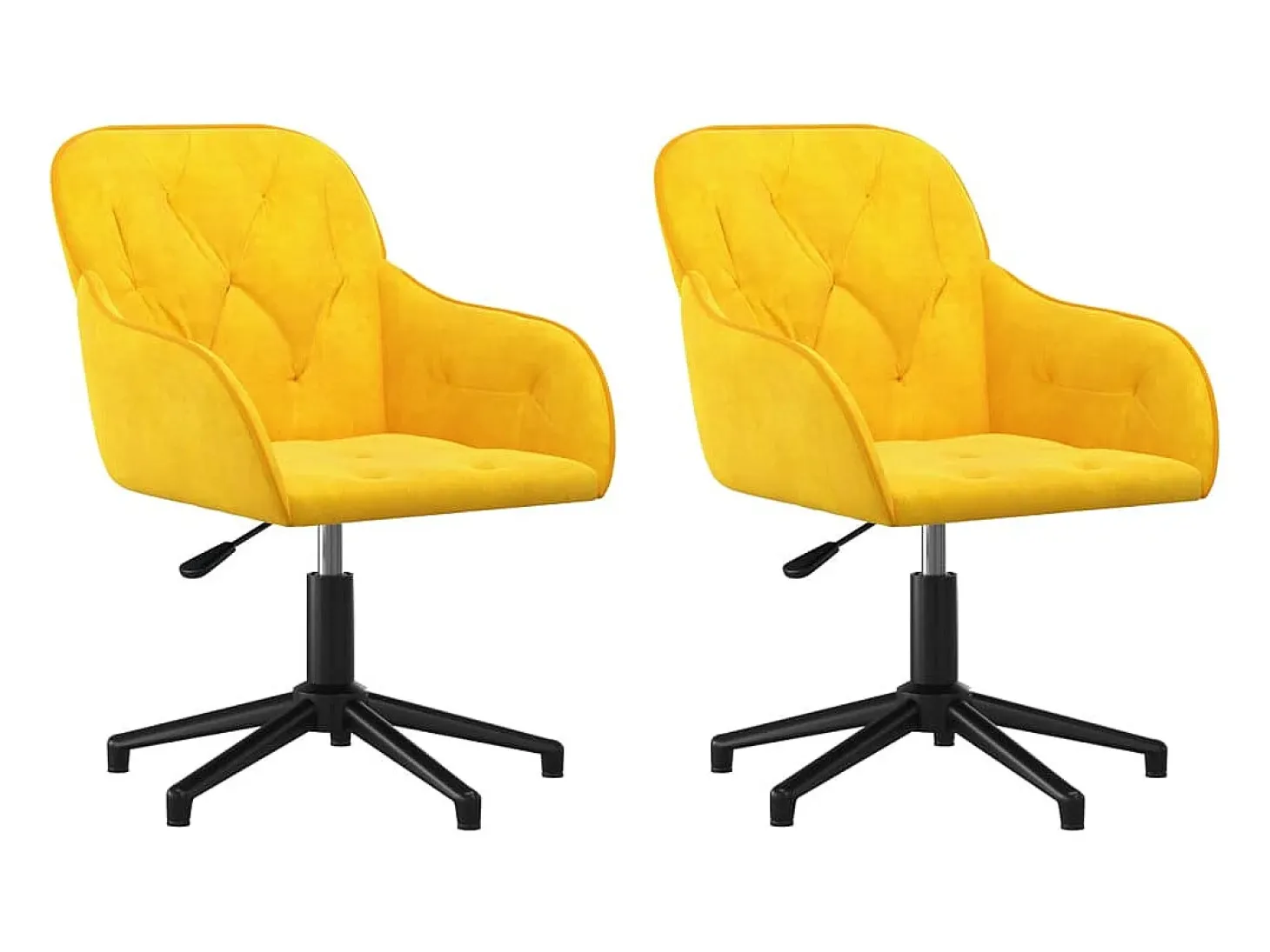 Juego de 2 Sillas de comedor giratorias terciopelo amarillo ES617817