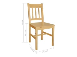 Juego de 6 sillas de comedor de madera de pino