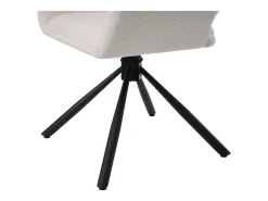 Juego de 4 sillas de comedor - tela sherpa blanca - con reposabrazos y función giratoria