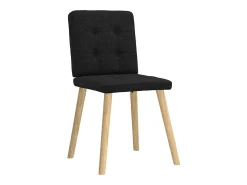 Juego de 4 sillas de comedor de tela negra