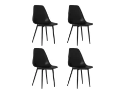 Juego de 4 Sillas de comedor negras PP ES332238
