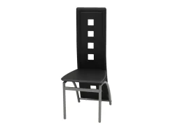 Juego de 6 sillas de comedor de piel sintética negra