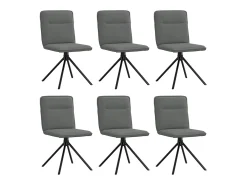 Juego de 6 sillas de comedor de tela gris oscuro